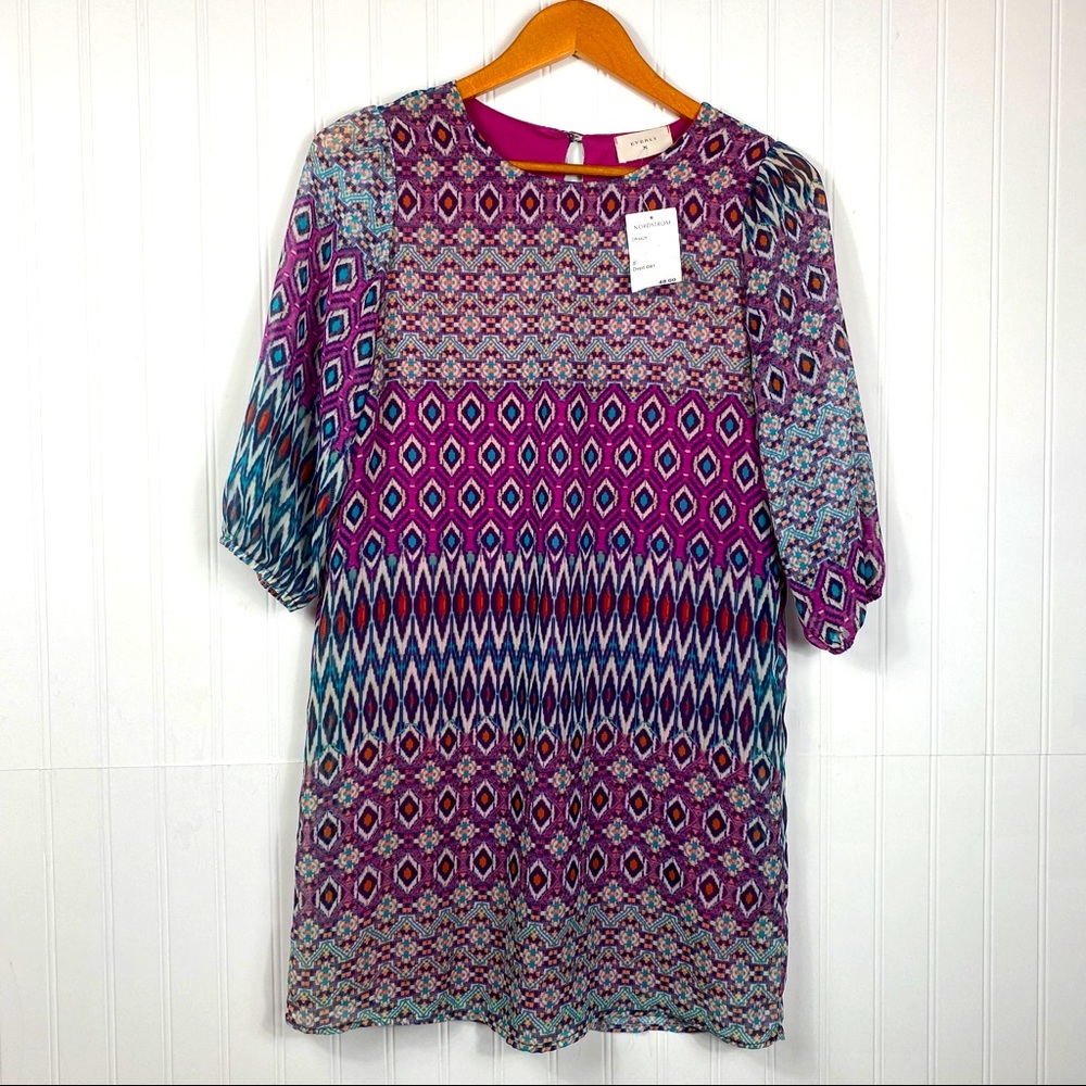 Everly knee length purple pink knee length dress